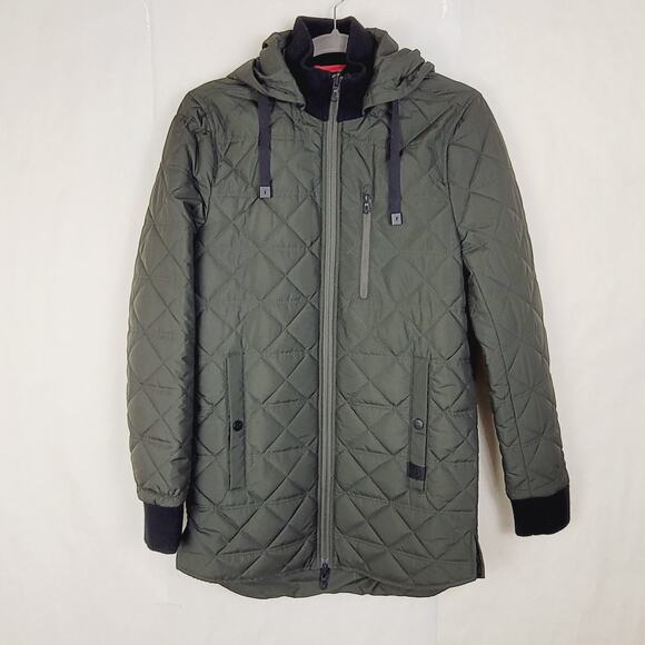 Victorinox Swiss Army green removeable hood quilted modular liner coat Size XS - Picture 1 of 9